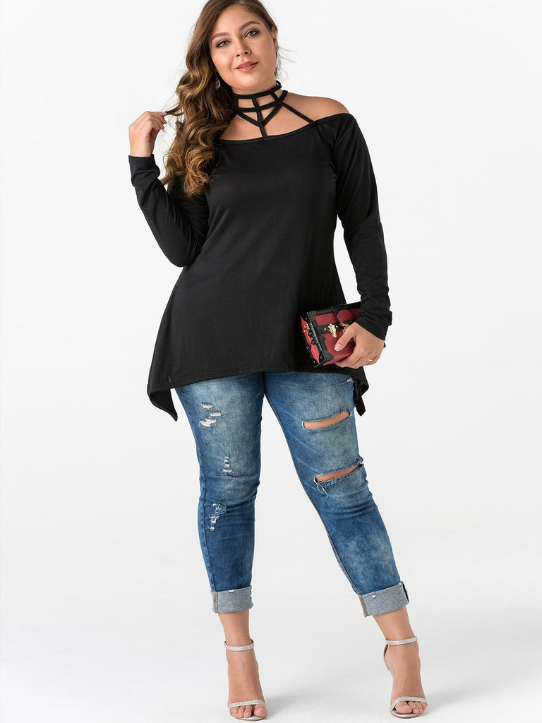 Womens Long Sleeve Plus Size Tops