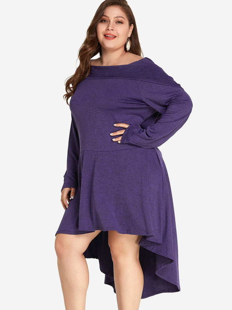 Ladies Purple Plus Size Dresses