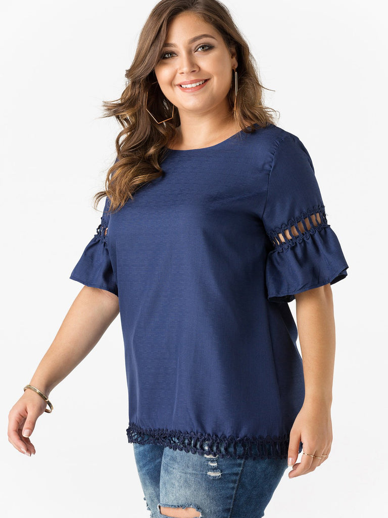 Ladies Blue Plus Size Tops