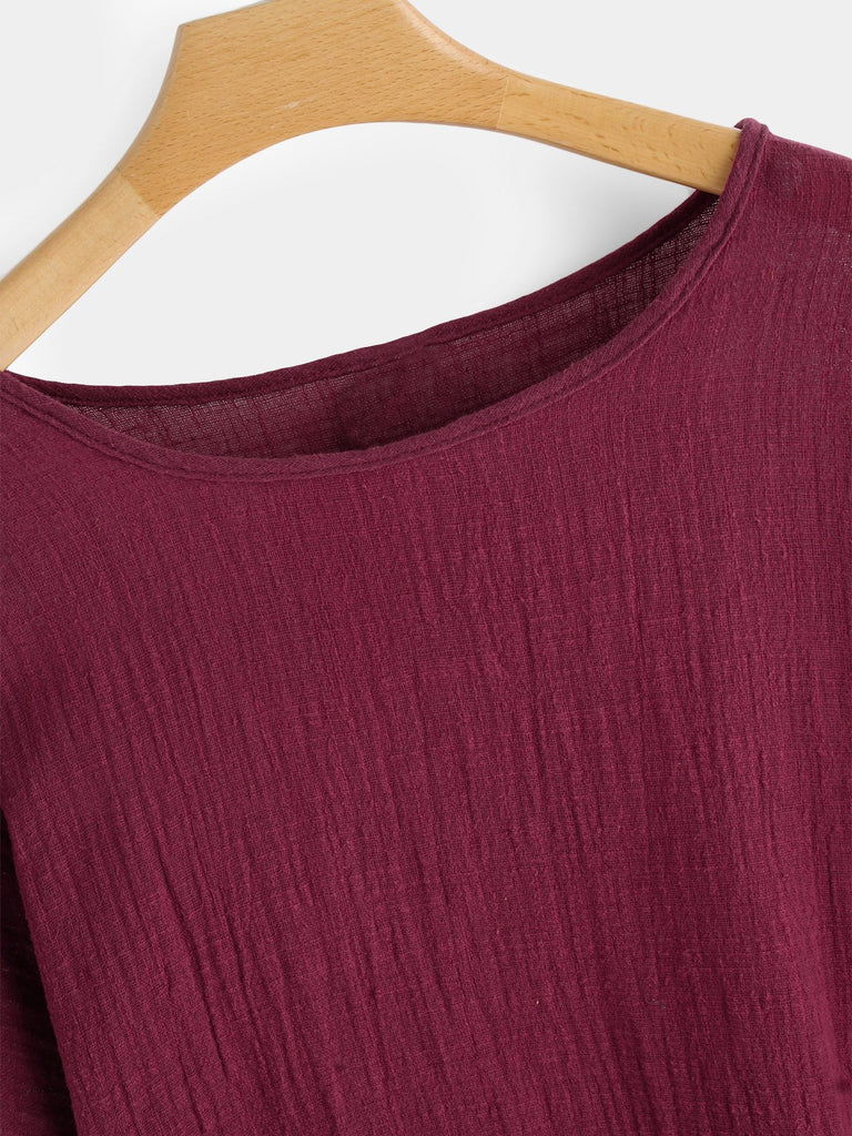 Ladies Burgundy Plus Size Tops