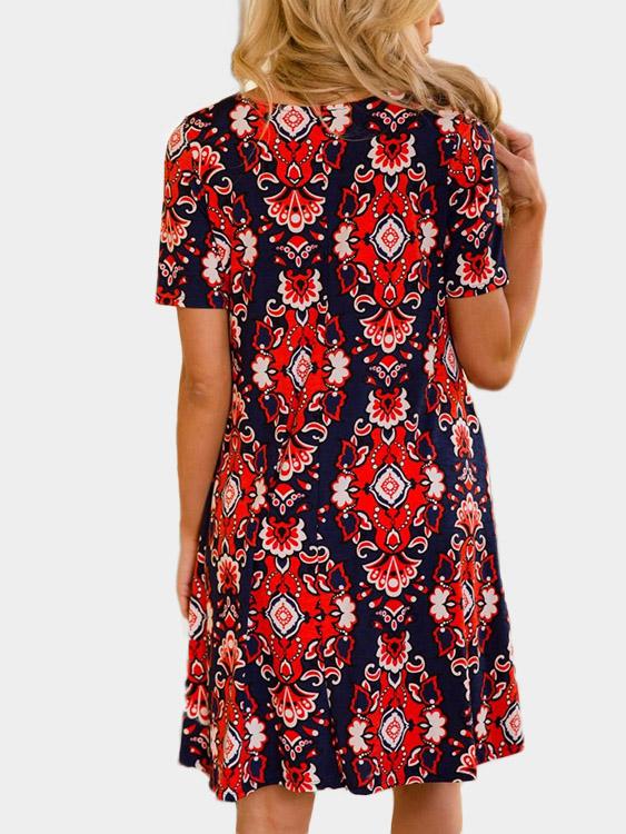 Womens Red Floral Dresses