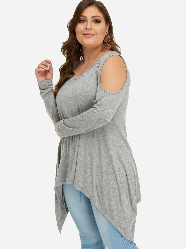 Ladies Grey Plus Size Tops