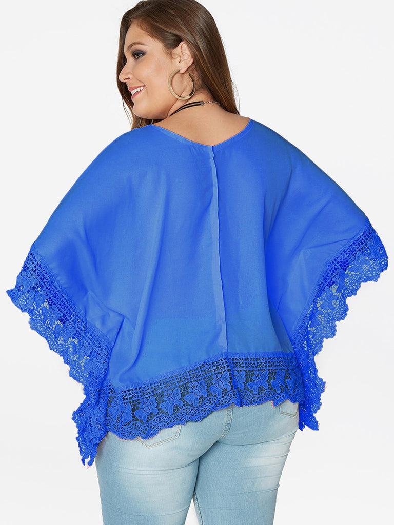 Womens Blue Plus Size Tops