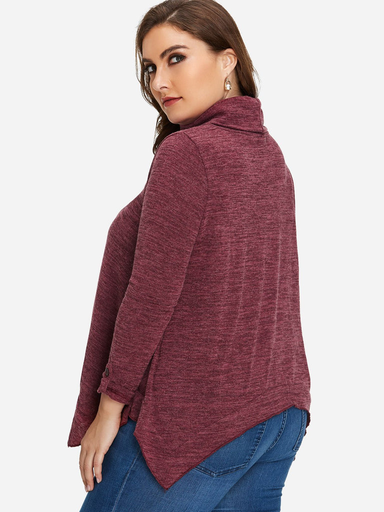 Womens Burgundy Plus Size Tops