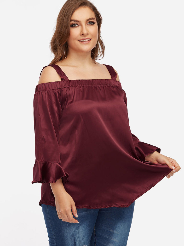 Ladies Burgundy Plus Size Tops