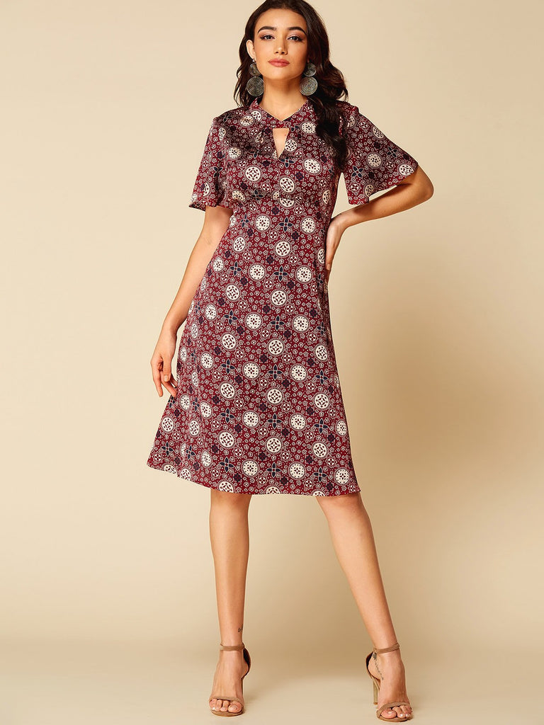 Womens Burgundy Casual Dresses