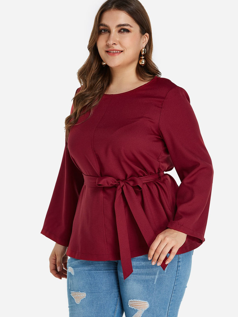 Ladies Burgundy Plus Size Tops