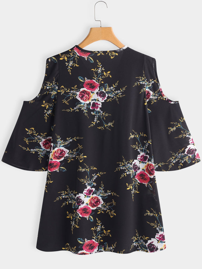 Womens Black Floral Dresses