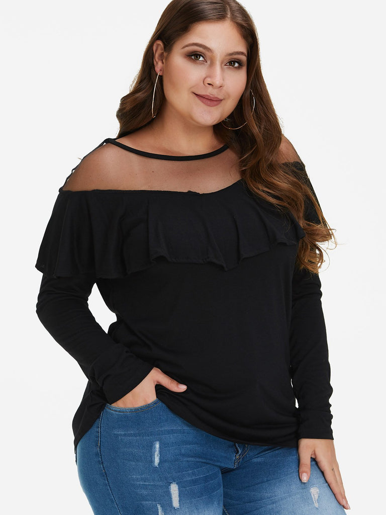 Ladies Black Plus Size Tops