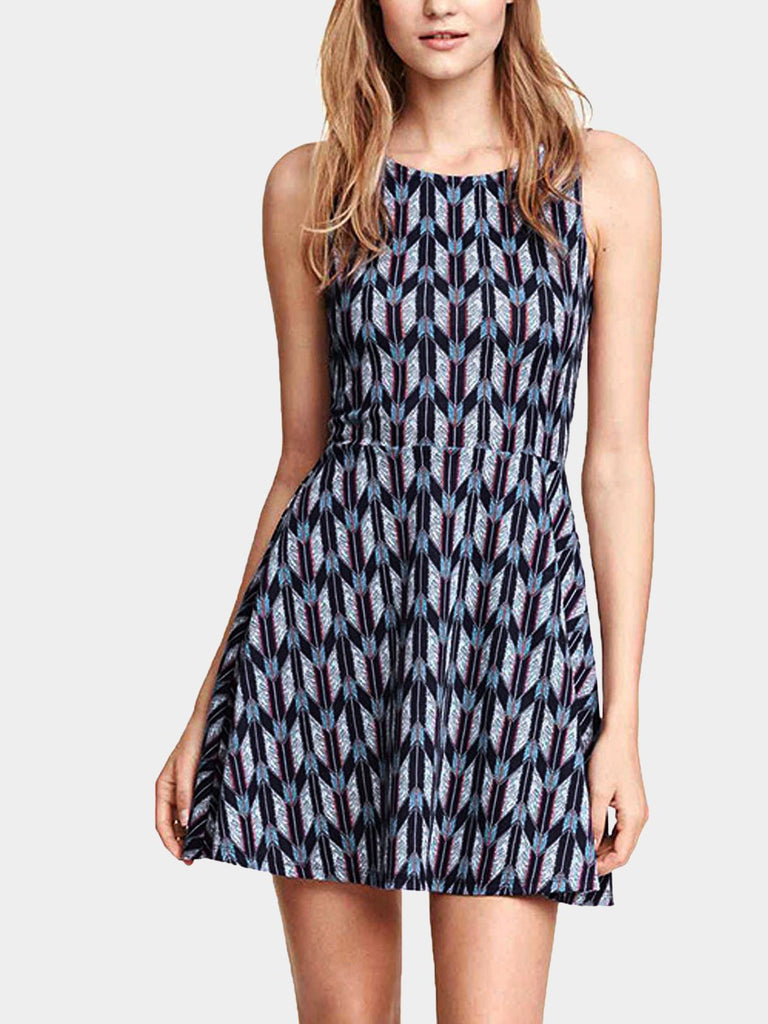 Geometric Print Skater Dresses