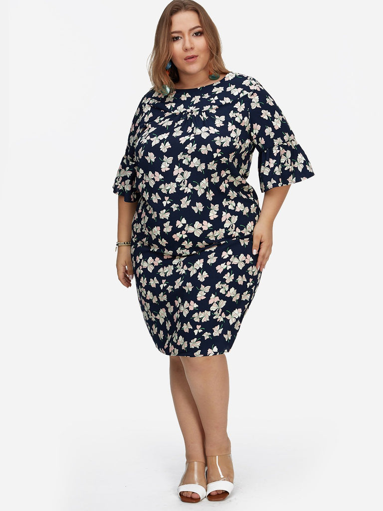 Womens Half Sleeve Plus Size Dresses