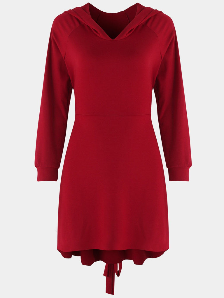 Womens Burgundy V-Neck Dresses