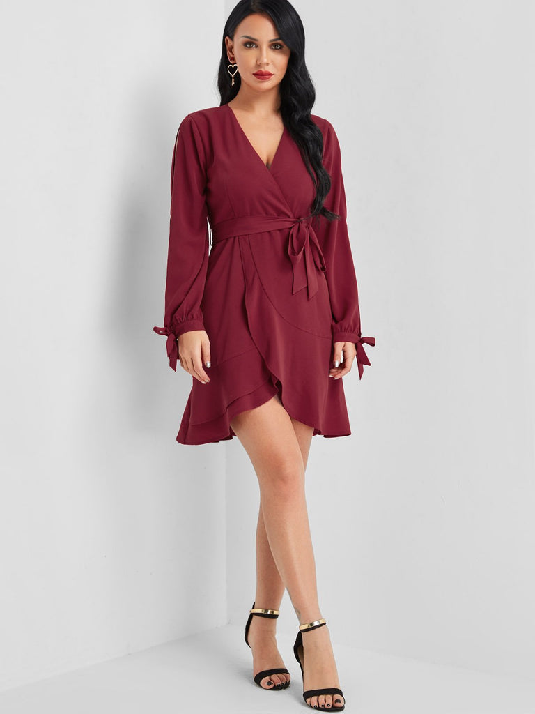 Womens Burgundy Mini Dresses