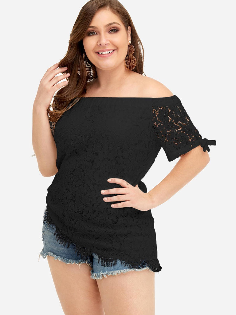 Ladies Black Plus Size Tops