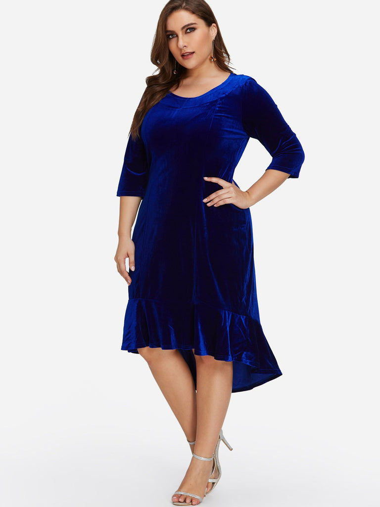 Ladies Blue Plus Size Dresses