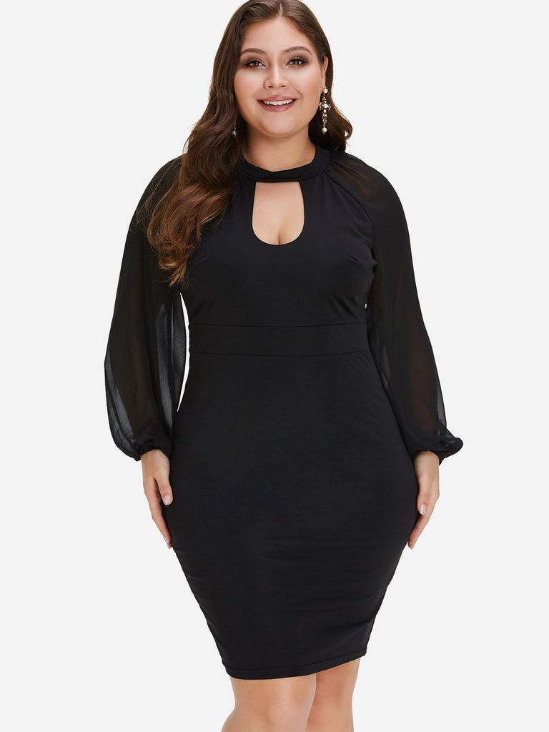 Ladies Long Sleeve Plus Size Dress