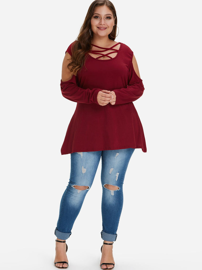 Ladies Plus Size Lace Tops