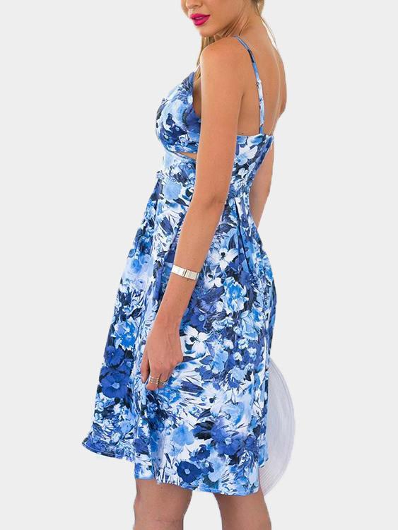 Womens Blue Floral Dresses