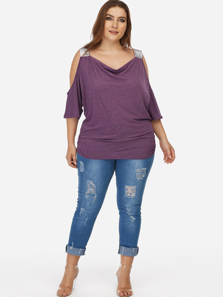 Womens Purple Plus Size Tops