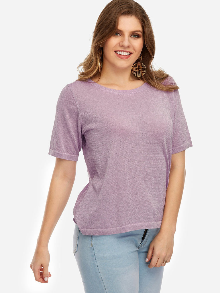 Ladies Purple Plus Size Tops