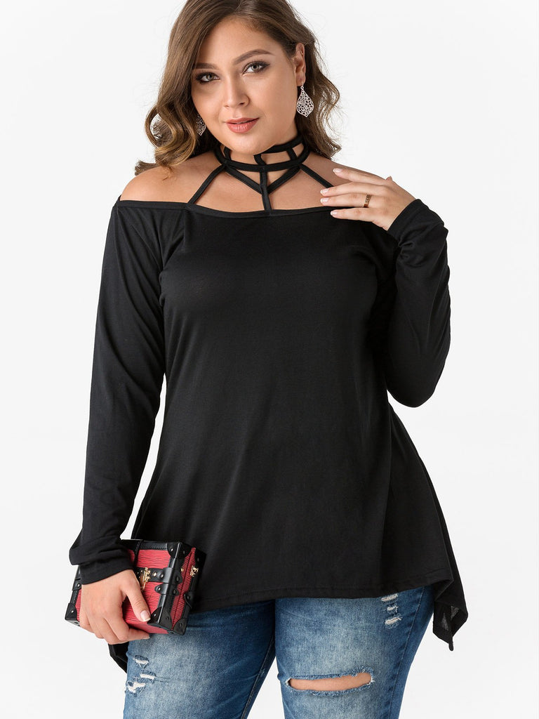 Ladies Black Plus Size Tops