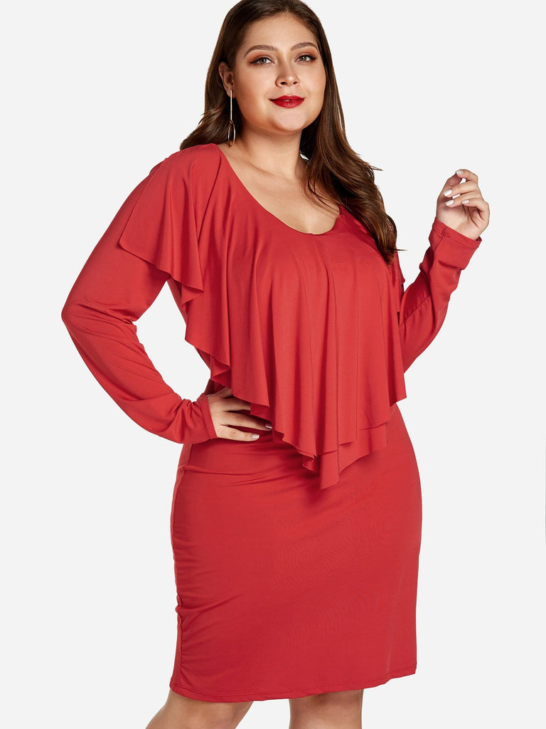 Ladies Red Plus Size Dresses