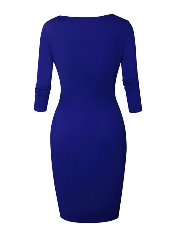 Womens 3/4 Sleeve Mini Dress