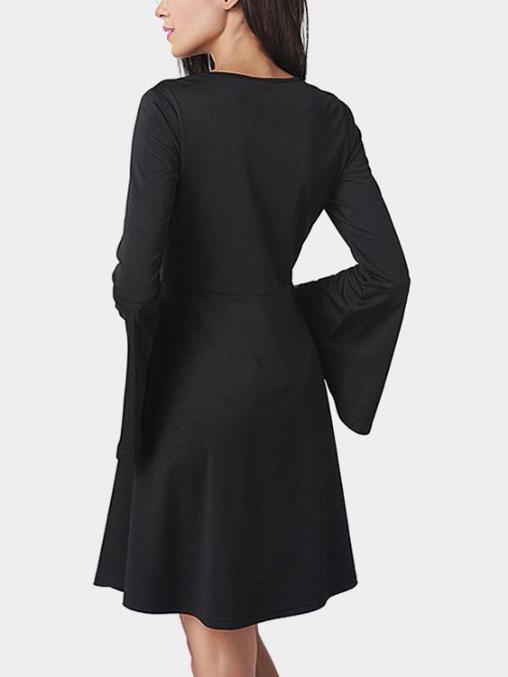 Plain Black Midi Bodycon Dress