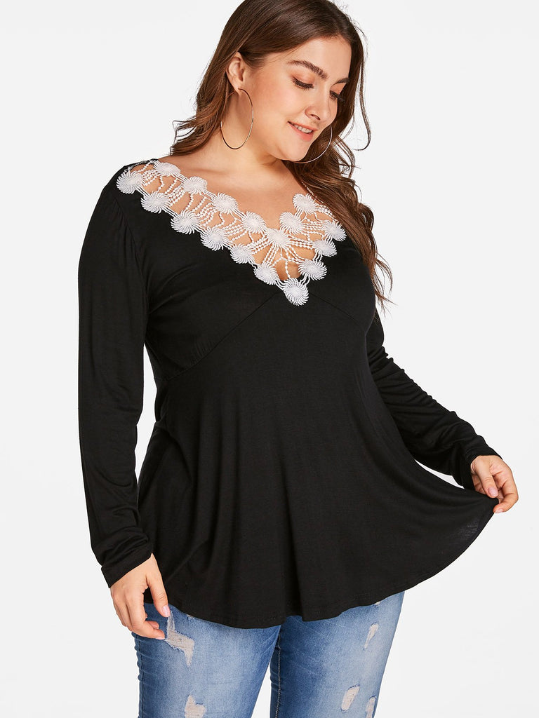 Ladies Black Plus Size Tops