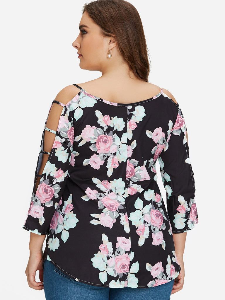 Womens Floral Plus Size Tops