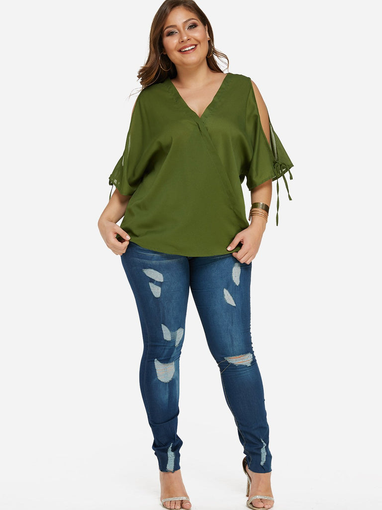 Ladies V-Neck Plus Size Tops