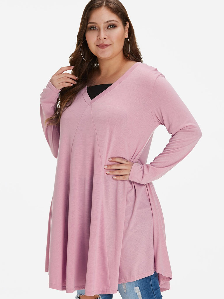 Ladies Pink Plus Size Tops