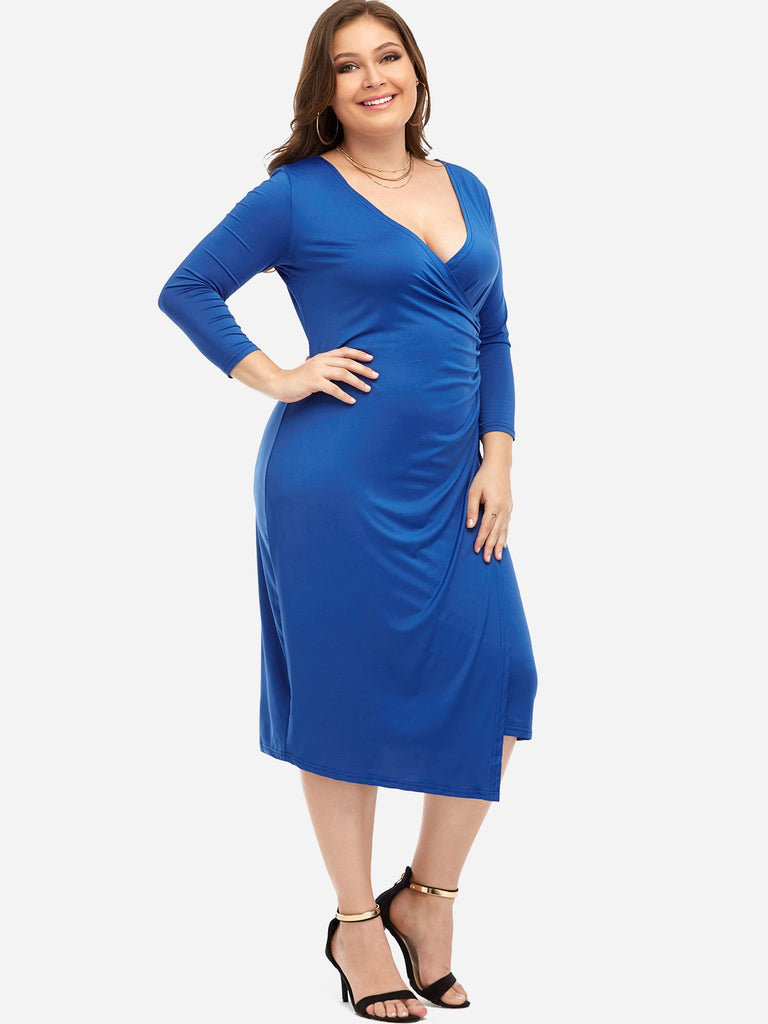 Ladies Blue Plus Size Dresses