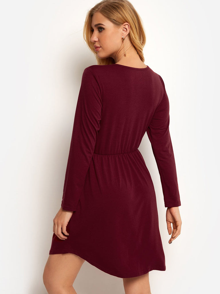 Womens Burgundy Casual Dresses