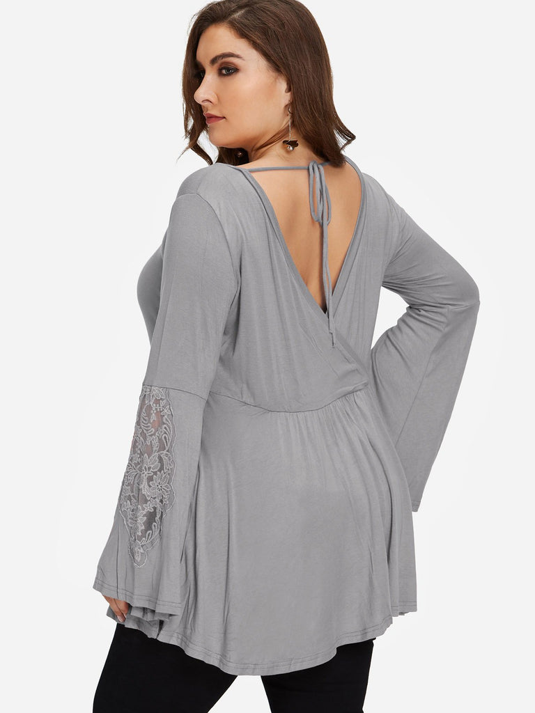 Womens Grey Plus Size Tops