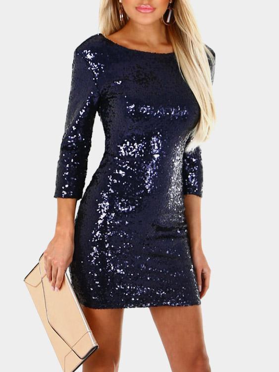 Ladies 3/4 Sleeve Mini Dresses