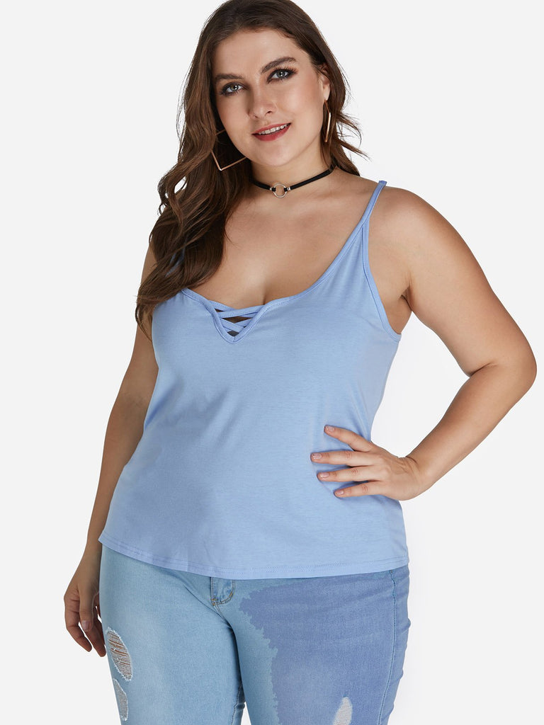 Ladies Sky Blue Plus Size Tops