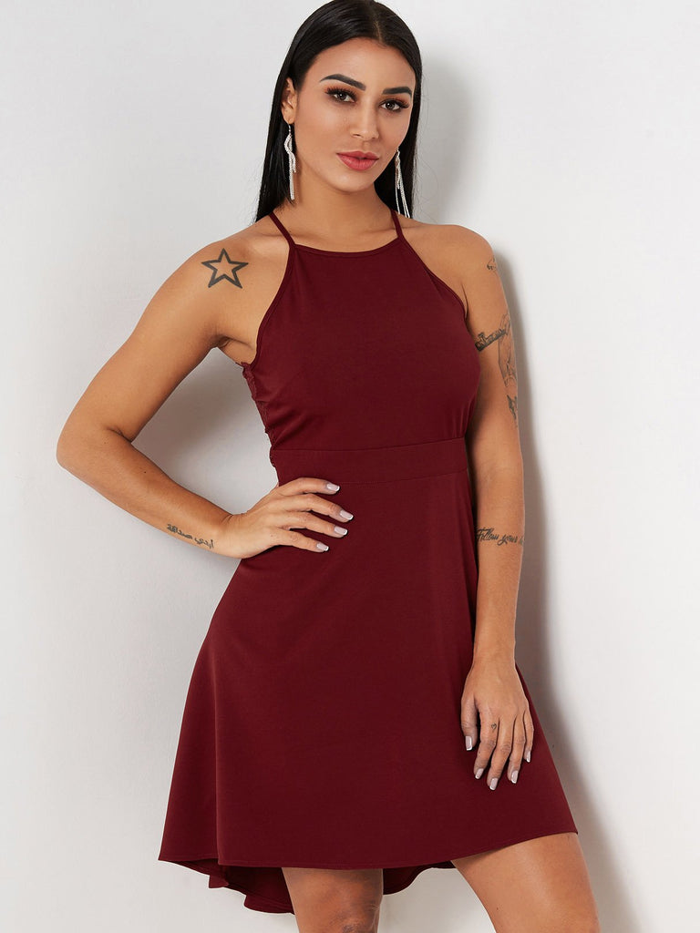 Womens Burgundy Sexy Dresses