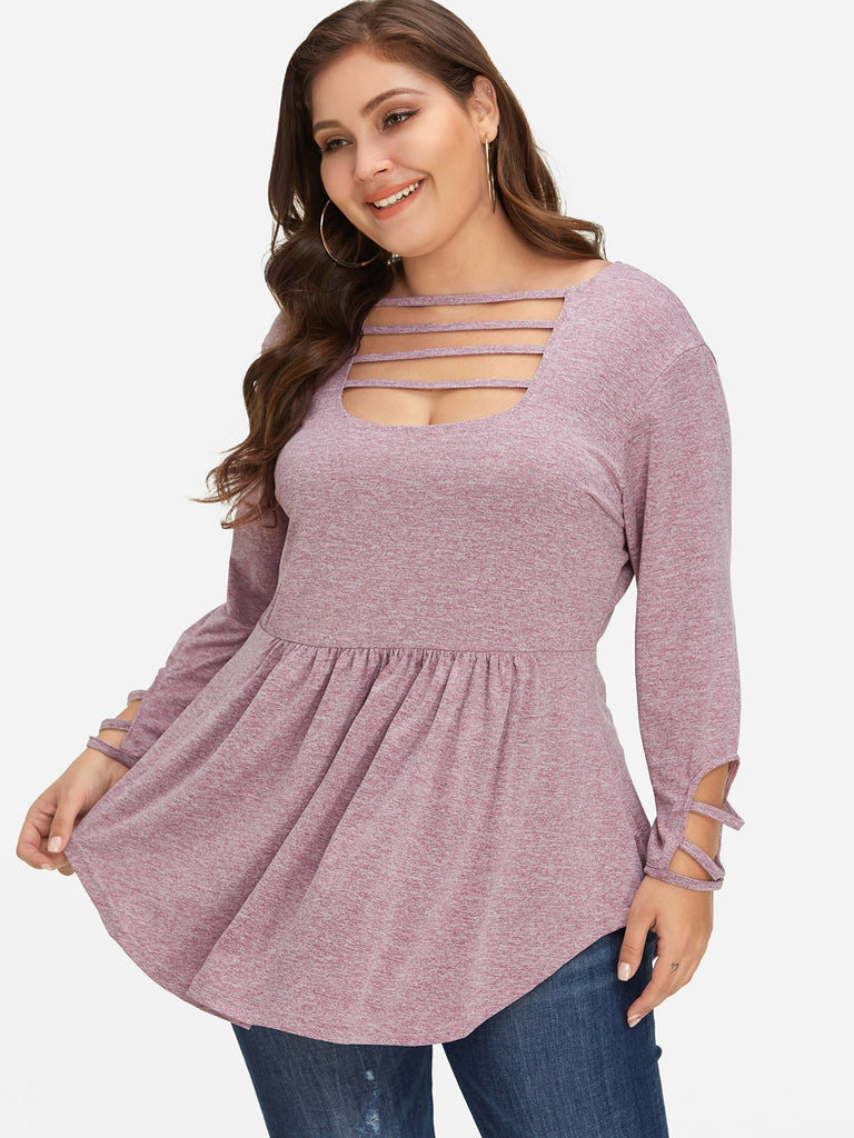 Ladies Long Sleeve Plus Size Tops