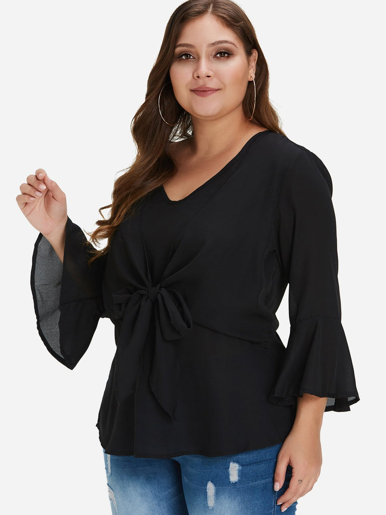 Ladies V-Neck Plus Size Tops