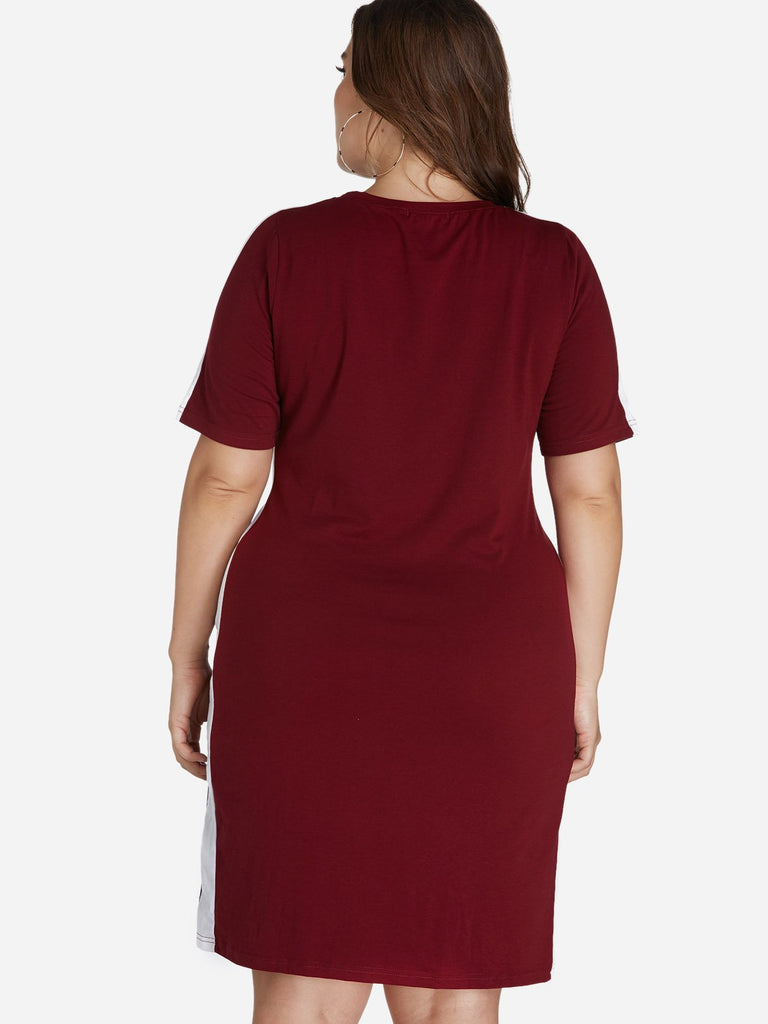 Womens Burgundy Plus Size Dresses