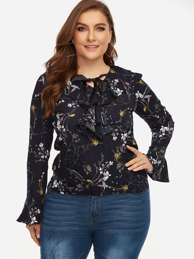 Ladies Navy Plus Size Tops