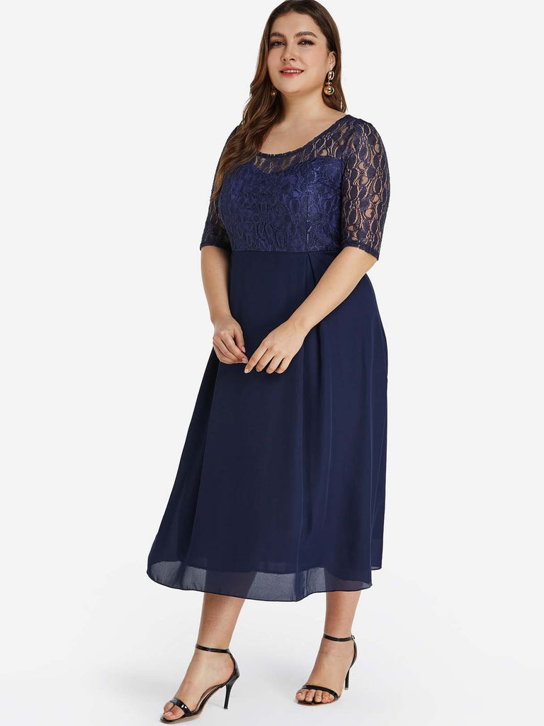 Ladies Blue Plus Size Dresses