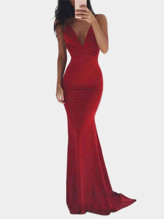 Womens Red Maxi Dresses