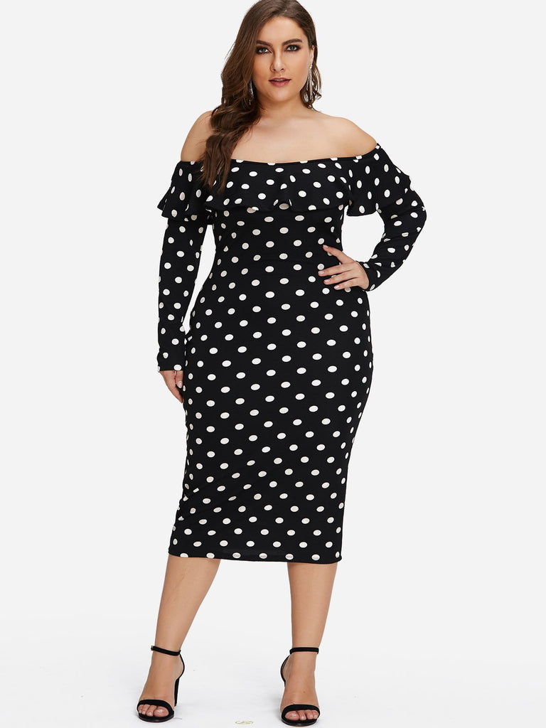 Womens Long Sleeve Plus Size Dress