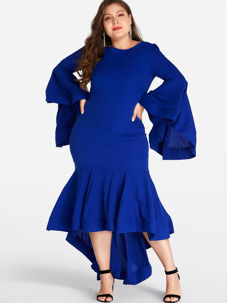 Ladies Long Sleeve Plus Size Dress