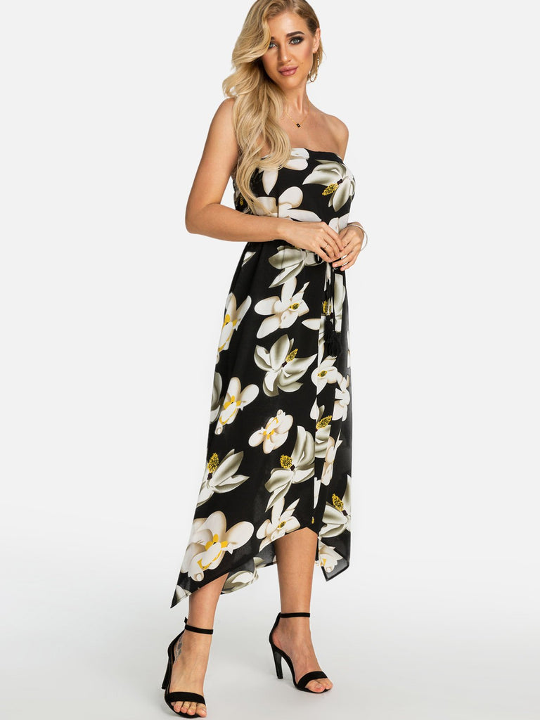 Ladies Black Floral Dresses