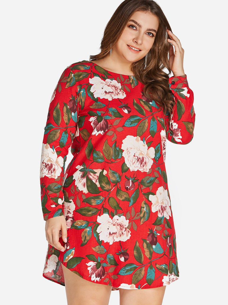 Ladies Long Sleeve Plus Size Dress