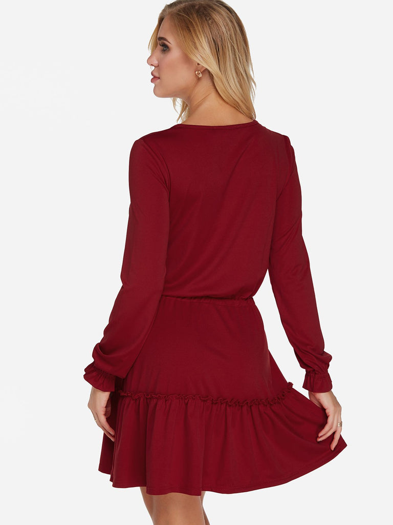 Womens Burgundy Casual Dresses