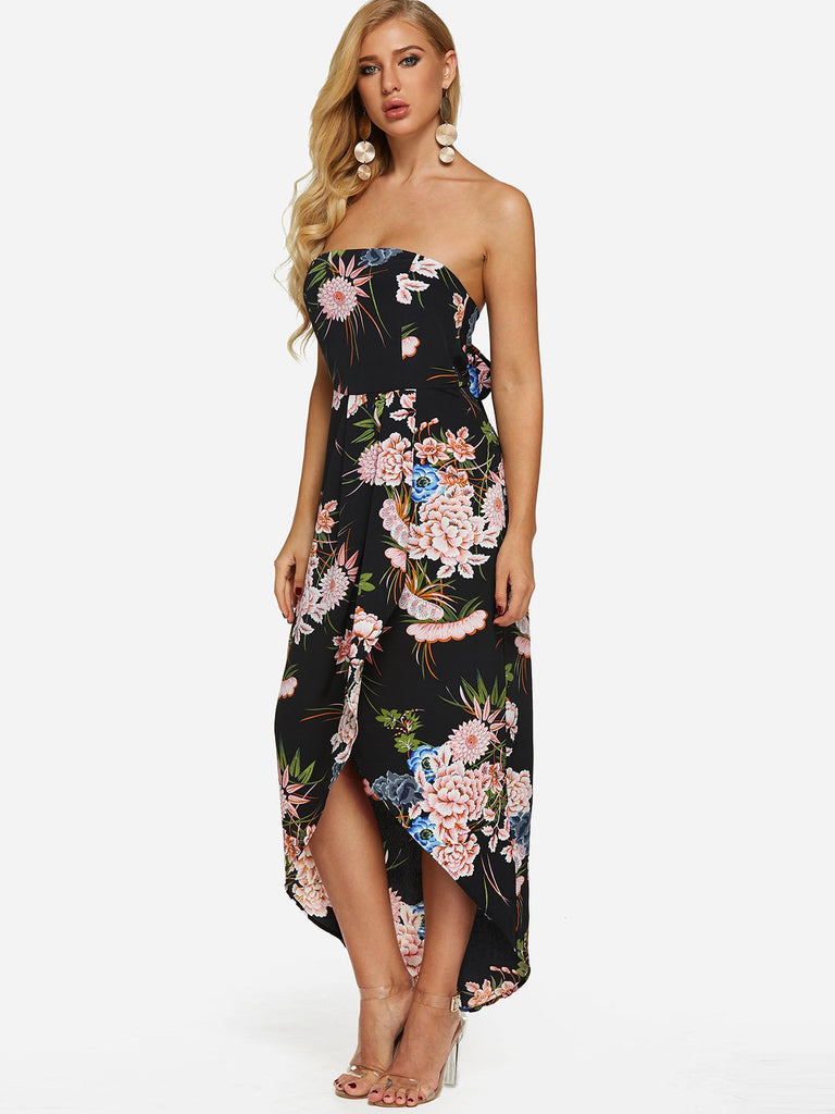 Ladies Black Floral Dresses